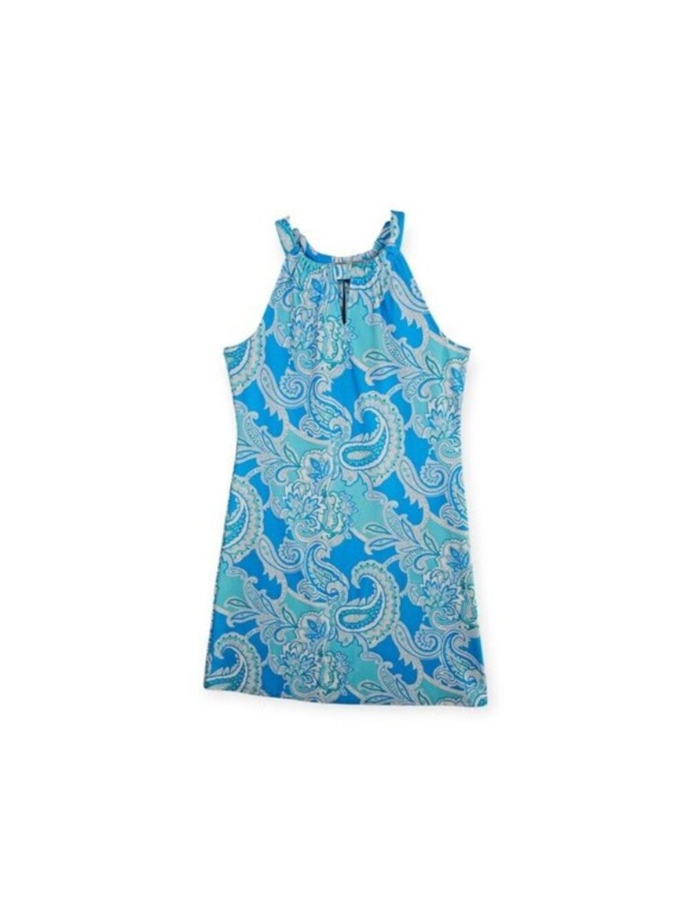 🛍️ Jude Connally Paisley Halter Dress - Women's Small - NWT Blue Multicolor
